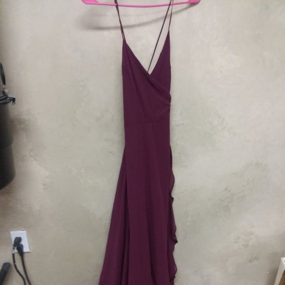 Lulu Burgundy Prom / Bridesmaid Dress Size Small - Picture 2 of 11